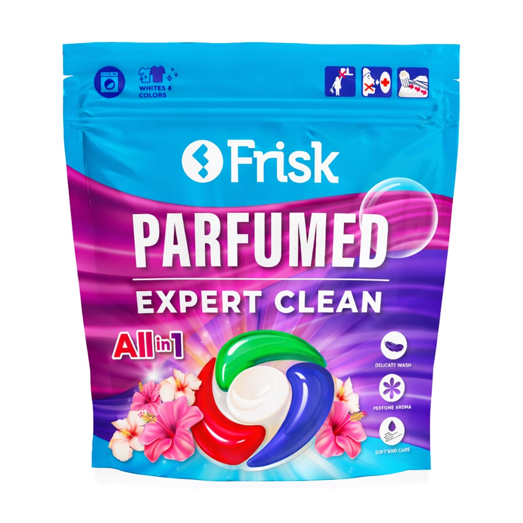 Парфумовані капсули для прання Frisk Parfumed Expert Clean, 12 циклів прання, 12 шт